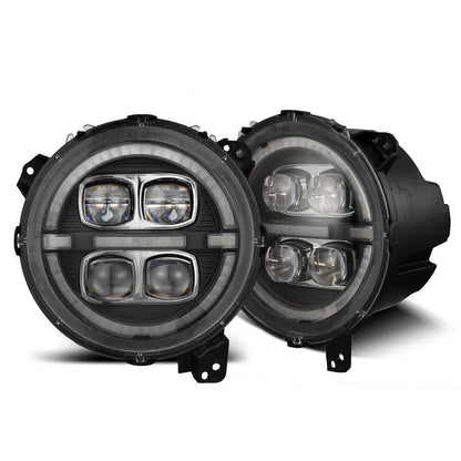 AlphaRex (NOVA-Series) 2018-2025 Jeep Wrangler JL/2019-2025 Gladiator JT LED Projector Headlights - Black