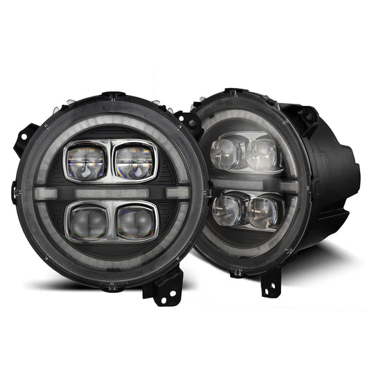 AlphaRex (NOVA-Series) 2018-2025 Jeep Wrangler JL/2019-2025 Gladiator JT LED Projector Headlights - Black