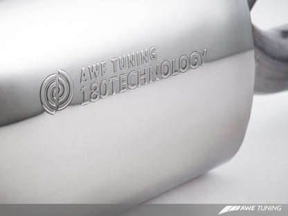 AWE Touring Edition Exhaust for B8 A4 2.0T - Quad Tip, Polished Silver Tips