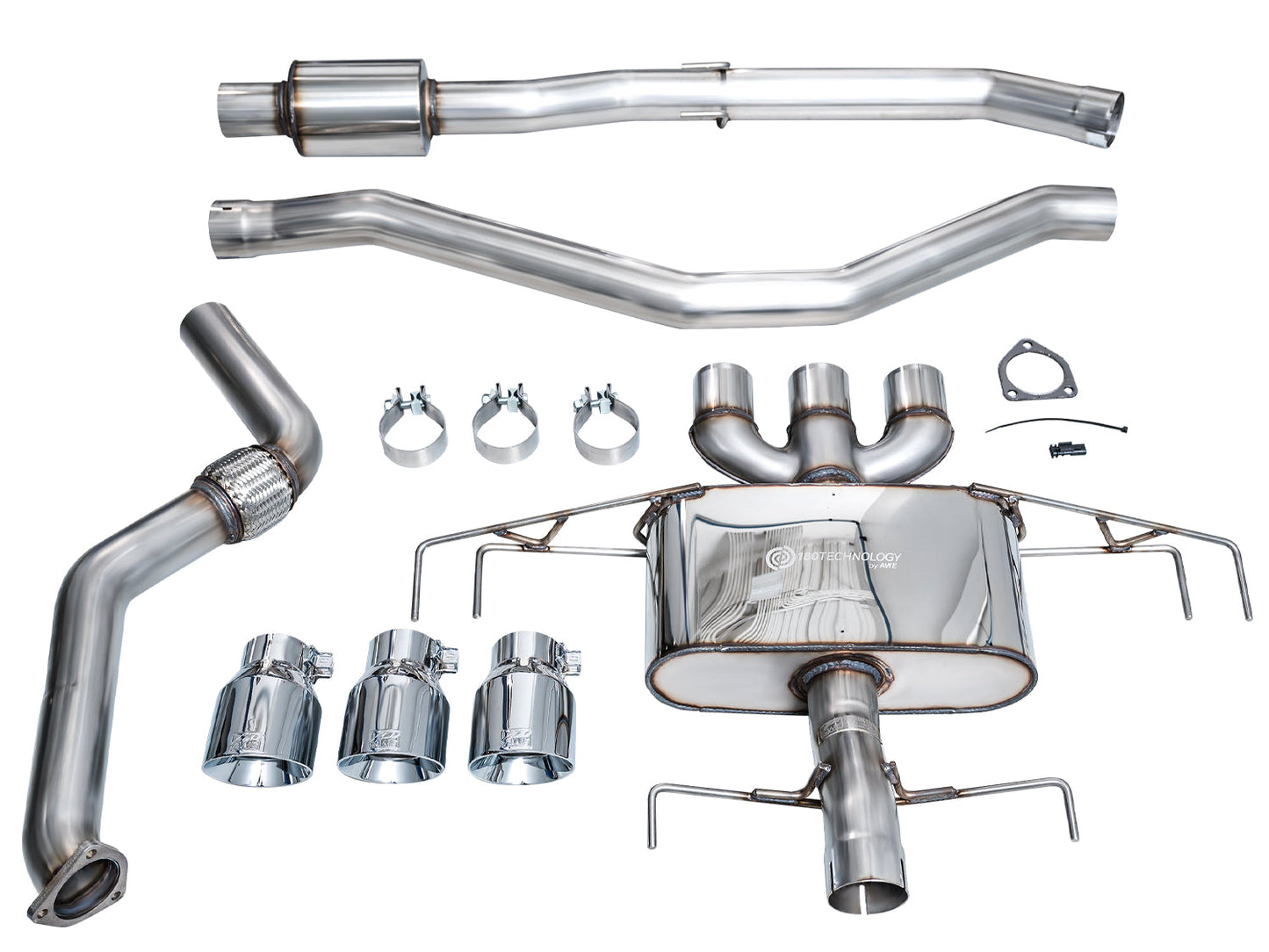 AWE Touring Edition Exhaust for DE5 Integra Type-S - Triple Chrome Silver Tips