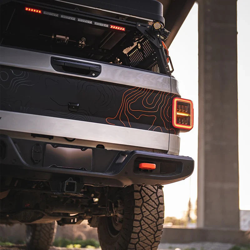 AlphaRex (NOVA-Series) 2019-2025 Jeep Gladiator JT Prismatic LED Tail Lights - Alpha-Black