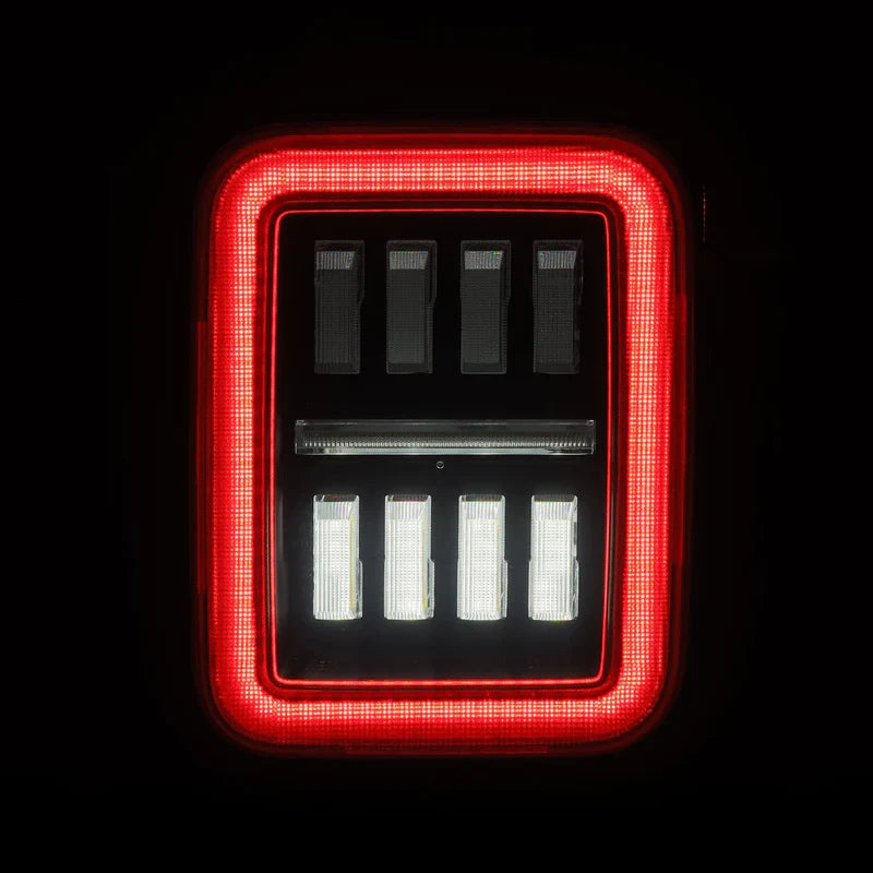 AlphaRex (NOVA-Series) 2019-2025 Jeep Gladiator JT Prismatic LED Tail Lights - Black Red