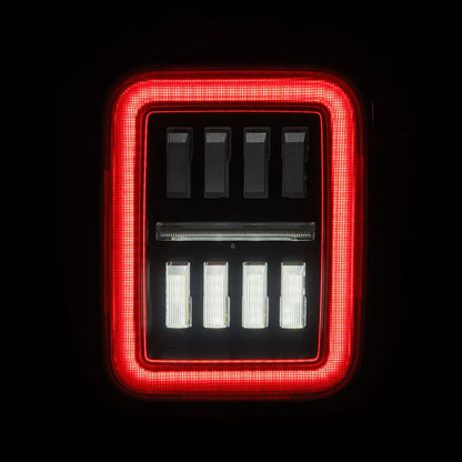AlphaRex (NOVA-Series) 2019-2025 Jeep Gladiator JT Prismatic LED Tail Lights - Black Red