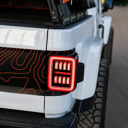 AlphaRex (NOVA-Series) 2019-2025 Jeep Gladiator JT Prismatic LED Tail Lights - Alpha-Black