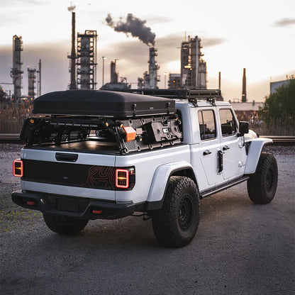 AlphaRex (NOVA-Series) 2019-2025 Jeep Gladiator JT Prismatic LED Tail Lights - Alpha-Black