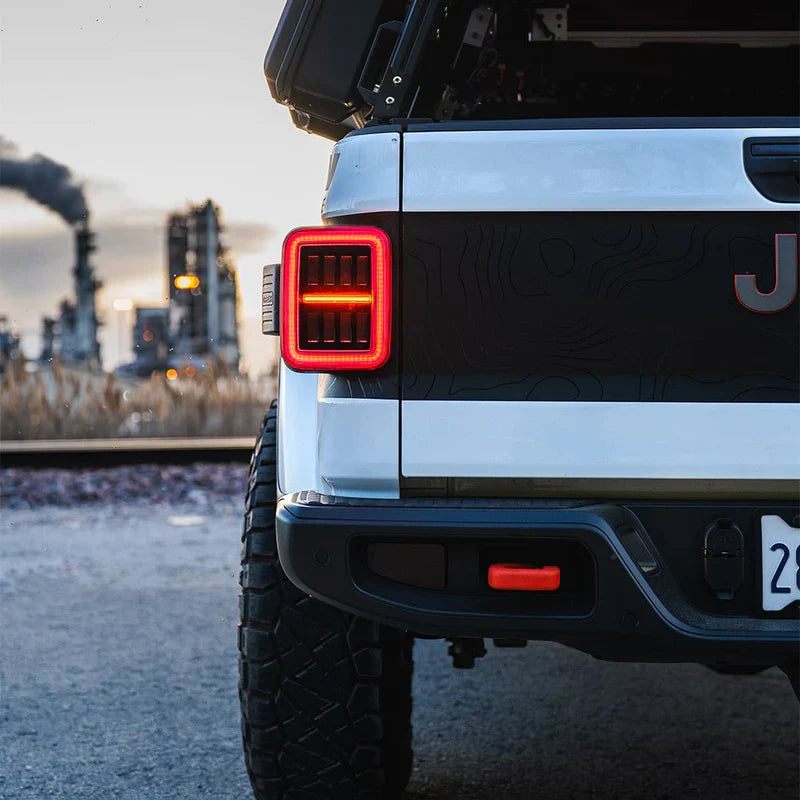AlphaRex (NOVA-Series) 2019-2025 Jeep Gladiator JT Prismatic LED Tail Lights - Black Red