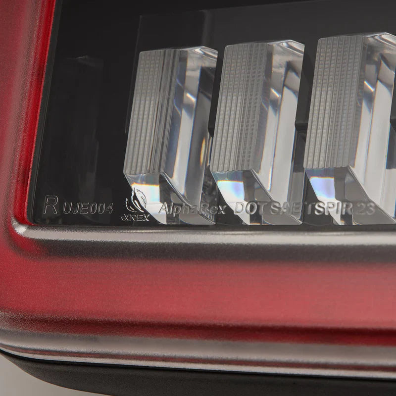 AlphaRex (NOVA-Series) 2019-2025 Jeep Gladiator JT Prismatic LED Tail Lights - Black Red
