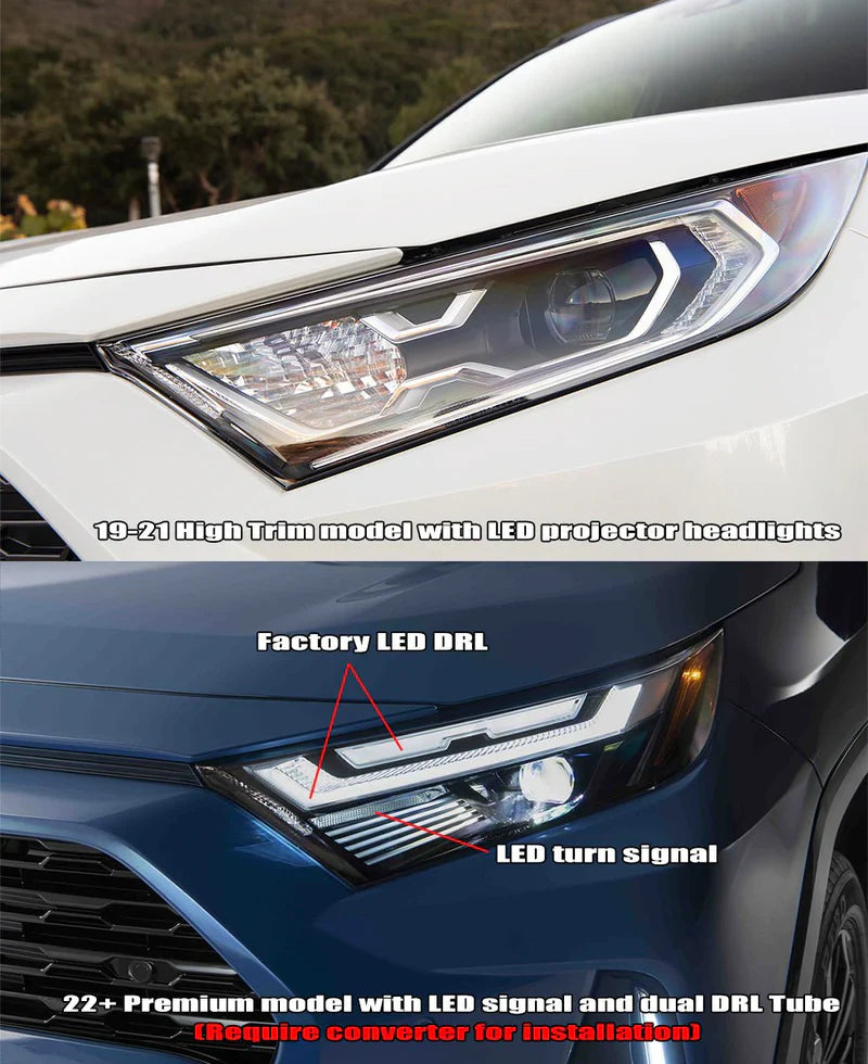 AlphaRex (NOVA-Series) 2019-2025 Toyota RAV4 (High Trim) LED Projector Headlights - Alpha-Black