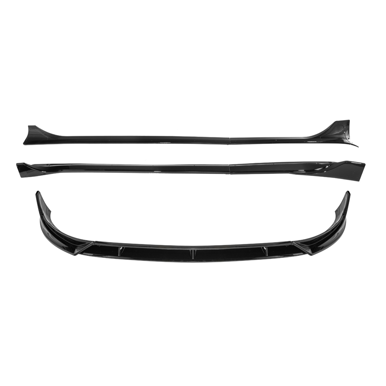2025-Up Tesla Model Y Track Style Front Lip Side Skirts Kit - FLIP-1290-ABS_SS-1291-ABS