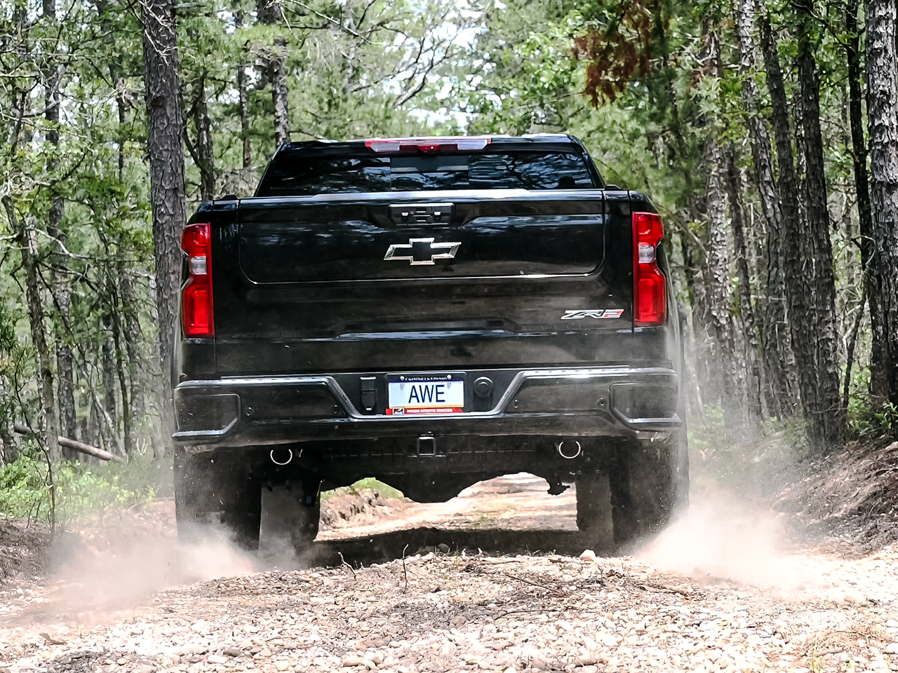 AWE 0FG Catback Exhaust for Silverado ZR2/Sierra AT4X - Dual Bashguard (no tips)