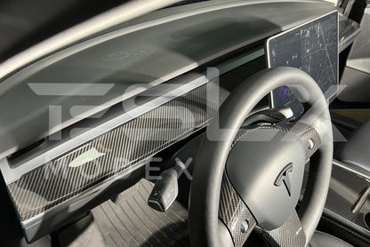 2017-Up Tesla Model 3 & 20-24 Y Carbon Fiber Interior Instrument Trim