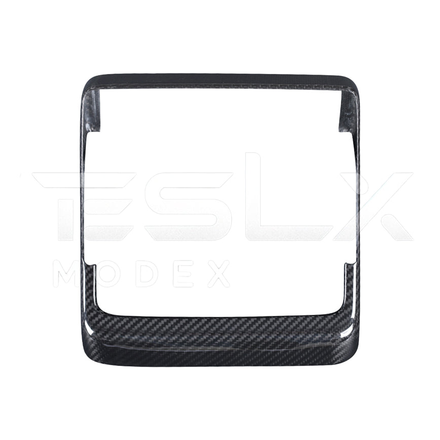2024-Up Tesla Model 3, 2025-Up Model Y Carbon Fiber Interior Rear Display Frame Cover - VENT-809-BKCF
