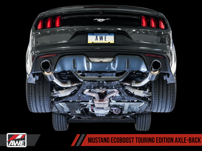 AWE Touring Edition Axle-back Exhaust for S550 Mustang EcoBoost - Diamond Black Tips