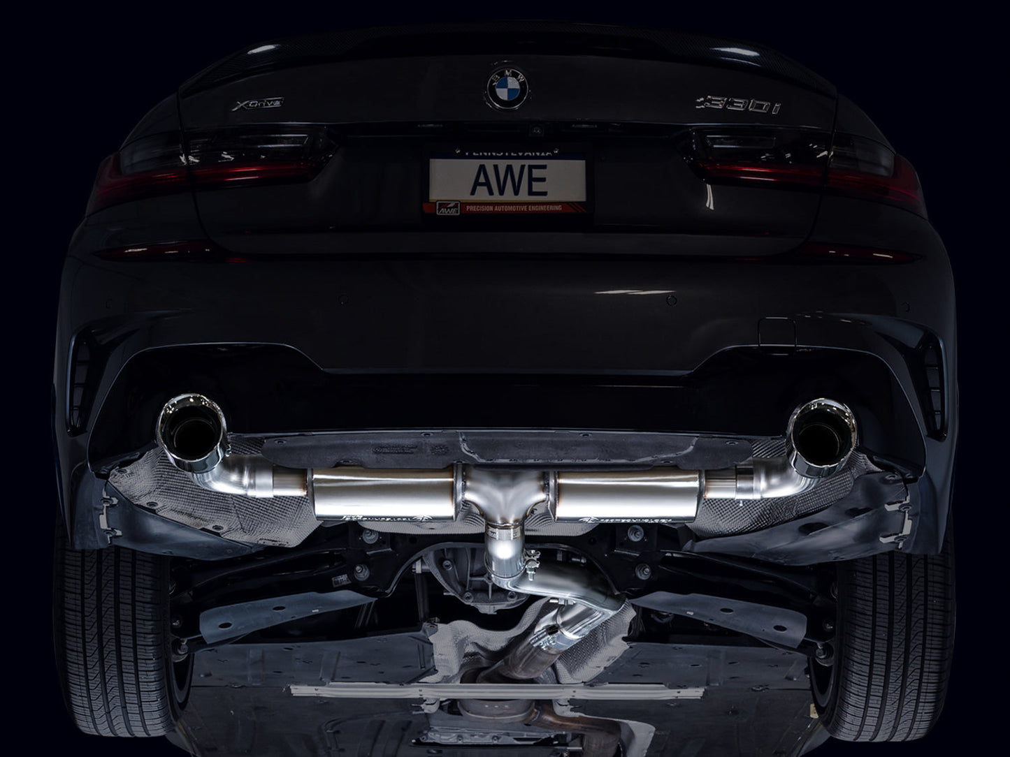 AWE Touring Edition Axle Back Exhaust for BMW G2X 330i/430i - Chrome Silver