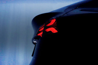 AlphaRex (PRO-Series) 2022-2023 Tesla Model-3/2020-2024 Tesla Model-Y (U.S. Model with Stock Amber Turn Signal) LED Tail Lights Jet Black