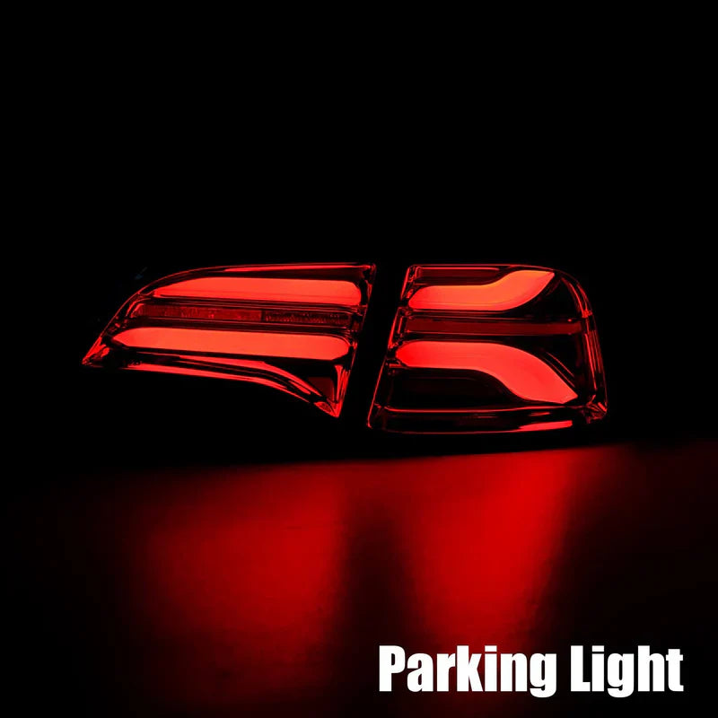 AlphaRex (PRO-Series) 2022-2023 Tesla Model-3/2020-2024 Tesla Model-Y (U.S. Model with Stock Amber Turn Signal) LED Tail Lights Jet Black
