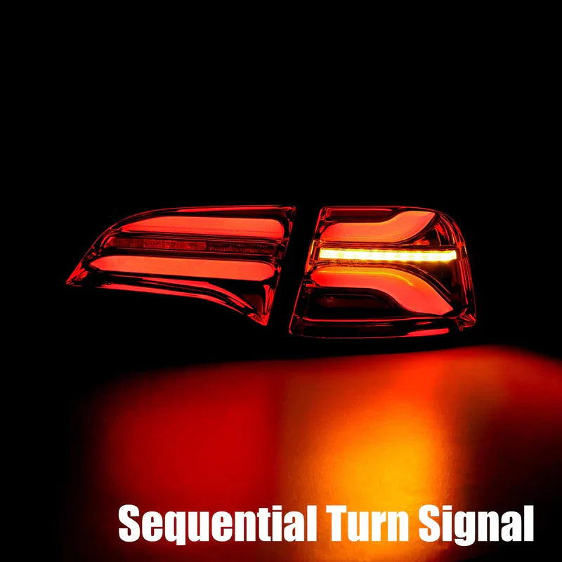 AlphaRex (PRO-Series) 2022-2023 Tesla Model-3/2020-2024 Tesla Model-Y (U.S. Model with Stock Amber Turn Signal) LED Tail Lights Jet Black