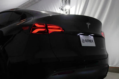 AlphaRex (PRO-Series) 2022-2023 Tesla Model-3/2020-2024 Tesla Model-Y (U.S. Model with Stock Amber Turn Signal) LED Tail Lights Jet Black