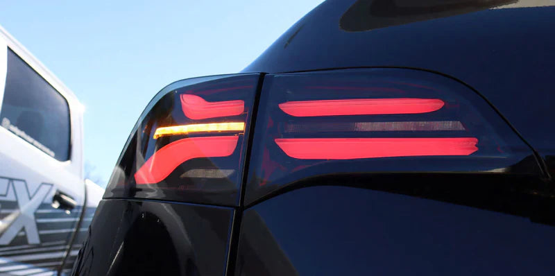 AlphaRex (PRO-Series) 2022-2023 Tesla Model-3/2020-2024 Tesla Model-Y (U.S. Model with Stock Amber Turn Signal) LED Tail Lights Jet Black
