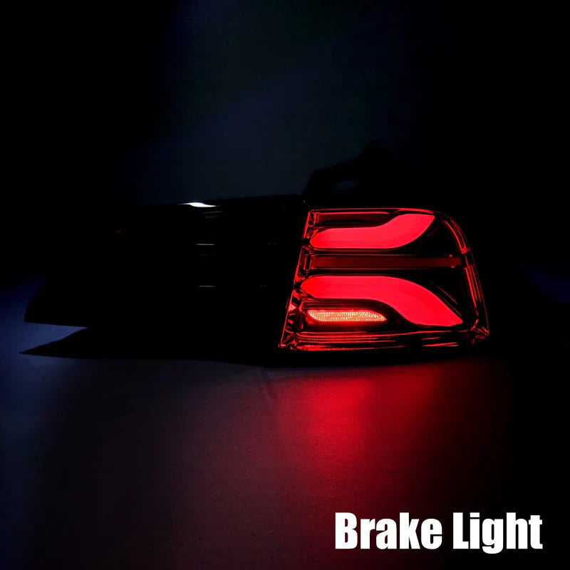 AlphaRex (PRO-Series) 2022-2023 Tesla Model-3/2020-2024 Tesla Model-Y (U.S. Model with Stock Amber Turn Signal) LED Tail Lights Jet Black