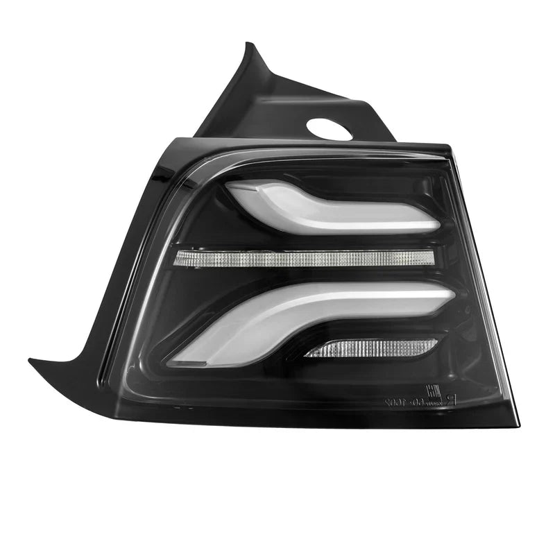 AlphaRex (PRO-Series) 2022-2023 Tesla Model-3/2020-2024 Tesla Model-Y (U.S. Model with Stock Amber Turn Signal) LED Tail Lights Jet Black