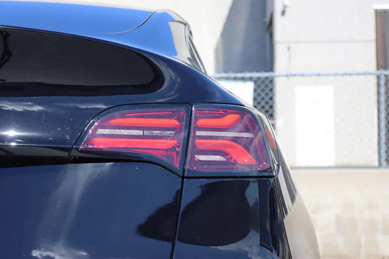 AlphaRex (PRO-Series) 2022-2023 Tesla Model-3/2020-2024 Tesla Model-Y (U.S. Model with Stock Amber Turn Signal)  LED Tail Lights Red
