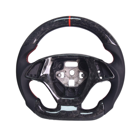 Chevrolet Corvette C7 Black Leather Red Stitching Forged Carbon Fiber Steering Wheel