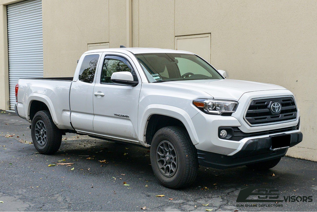 2016-Up Toyota Tacoma  Extended Cab Window Visors Wind Deflectors Rain Guards