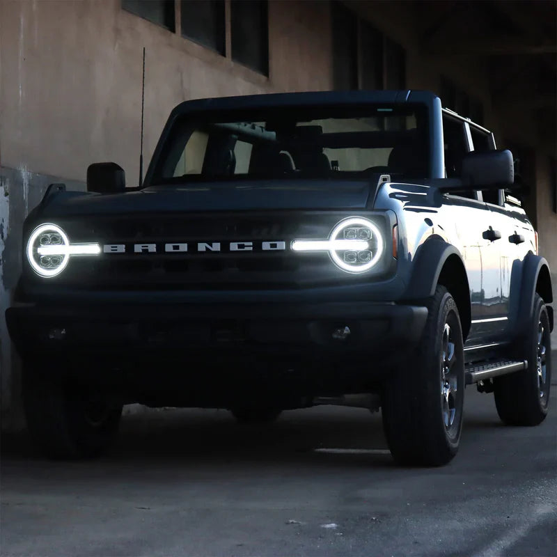 AlphaRex (NOVA-Series) 2021-2025 Ford Bronco/2022-2025 Bronco Raptor Projector Headlights - Black