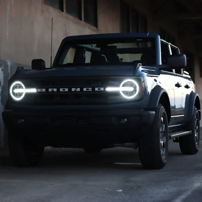 AlphaRex (NOVA-Series) 2021-2025 Ford Bronco/2022-2025 Bronco Raptor Projector Headlights - Black