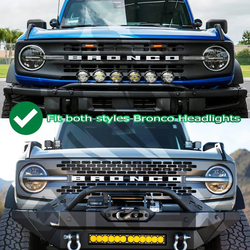 AlphaRex (NOVA-Series) 2021-2025 Ford Bronco/2022-2025 Bronco Raptor Projector Headlights - Alpha-Black