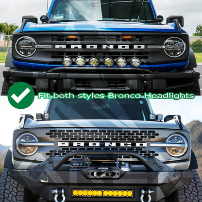 AlphaRex (NOVA-Series) 2021-2025 Ford Bronco/2022-2025 Bronco Raptor Projector Headlights - Alpha-Black