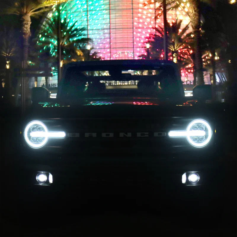 AlphaRex (NOVA-Series) 2021-2025 Ford Bronco/2022-2025 Bronco Raptor Projector Headlights - Alpha-Black