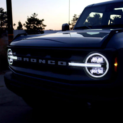 AlphaRex (NOVA-Series) 2021-2025 Ford Bronco/2022-2025 Bronco Raptor Projector Headlights - Alpha-Black