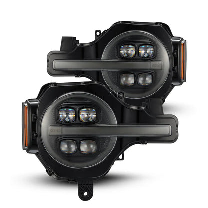 AlphaRex (NOVA-Series) 2021-2025 Ford Bronco/2022-2025 Bronco Raptor Projector Headlights - Alpha-Black