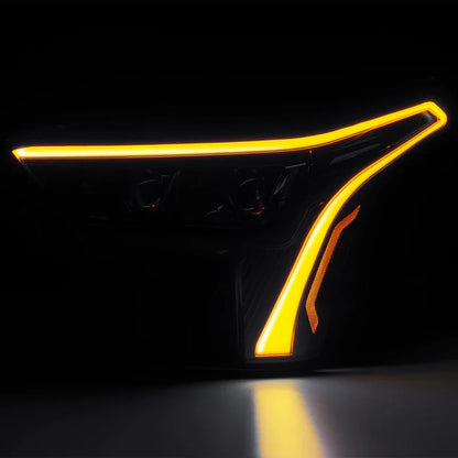 AlphaRex (LUXX-Series) 2022-2025 Toyota Tundra/Sequoia LED Projector Headlights - Alpha Black/Amber DRL (Converter Required)