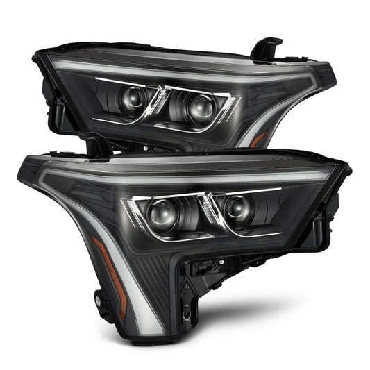 AlphaRex (LUXX-Series) 2022-2025 Toyota Tundra/Sequoia LED Projector Headlights - Black/Amber DRL (Converter Required)