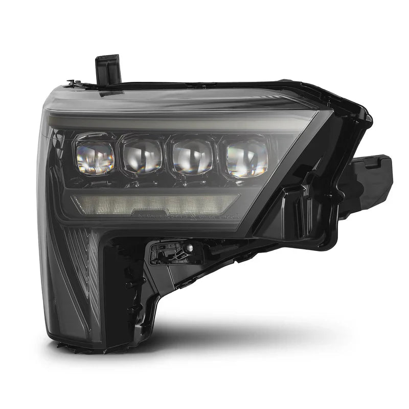AlphaRex (NOVA-Series) 2022-2025 Toyota Tundra/Sequoia LED Projector Headlights - Alpha-Black/Amber DRL (Converter Required)