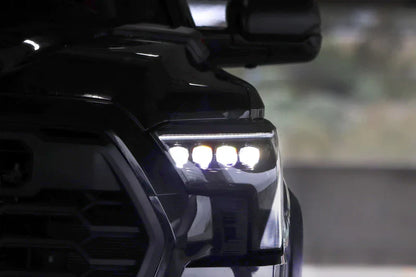 AlphaRex (NOVA-Series) 2022-2025 Toyota Tundra/Sequoia LED Projector Headlights - Alpha-Black/Amber DRL (Converter Required)