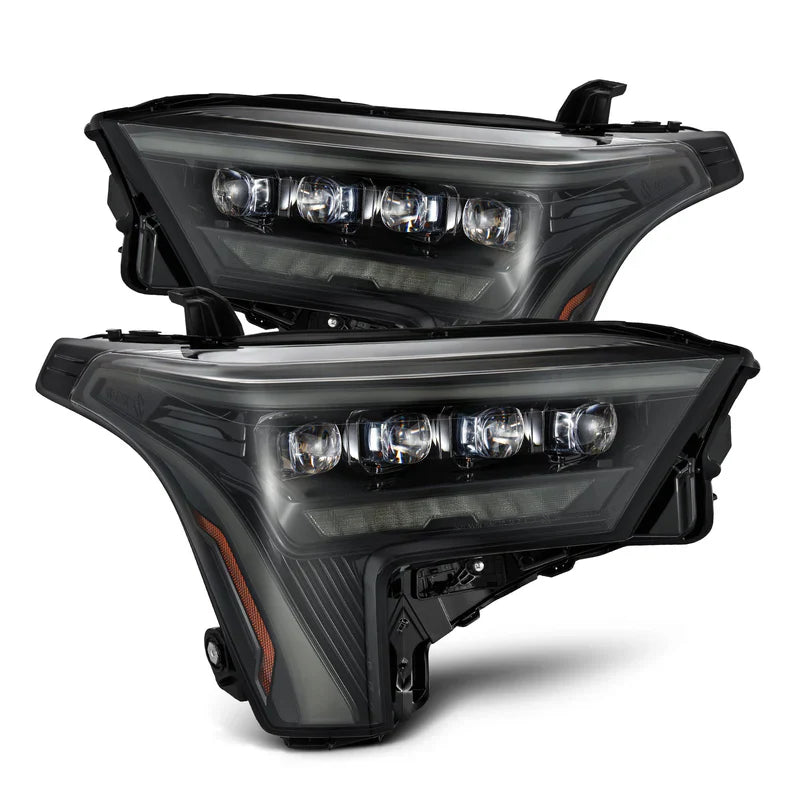AlphaRex (NOVA-Series) 2022-2025 Toyota Tundra/Sequoia LED Projector Headlights - Alpha-Black/Amber DRL (Converter Required)