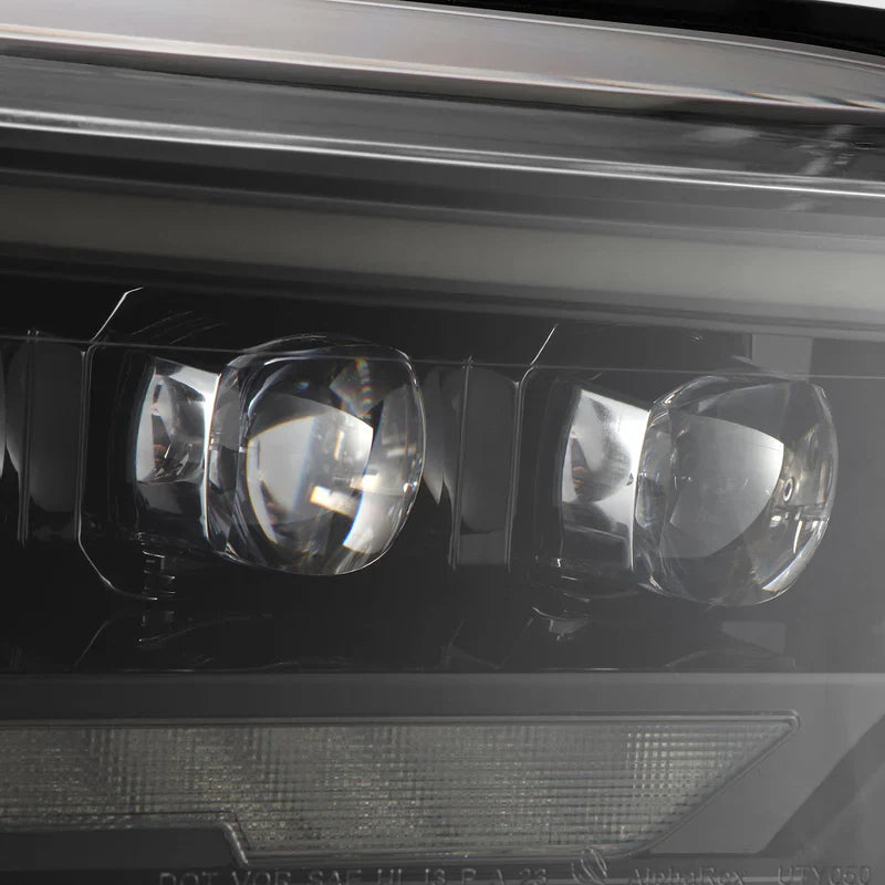 AlphaRex (NOVA-Series) 2022-2025 Toyota Tundra/Sequoia LED Projector Headlights - Alpha-Black/Amber DRL (Converter Required)