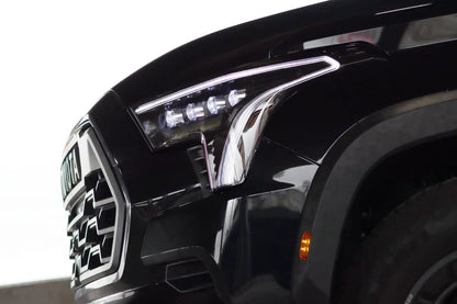 AlphaRex (NOVA-Series) 2022-2025 Toyota Tundra/Sequoia LED Projector Headlights - Alpha-Black/Amber DRL (Converter Required)