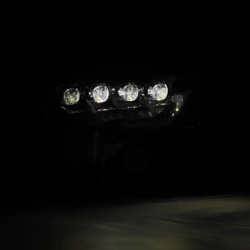 AlphaRex (NOVA-Series) 2022-2025 Toyota Tundra/Sequoia LED Projector Headlights - Alpha-Black/Amber DRL (Converter Required)