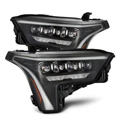 AlphaRex (NOVA-Series) 2022-2025 Toyota Tundra/Sequoia LED Projector Headlights - Black/Amber DRL (Converter Required)