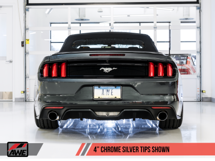 AWE Touring Edition Axle-back Exhaust for S550 Mustang EcoBoost - Chrome Silver Tips