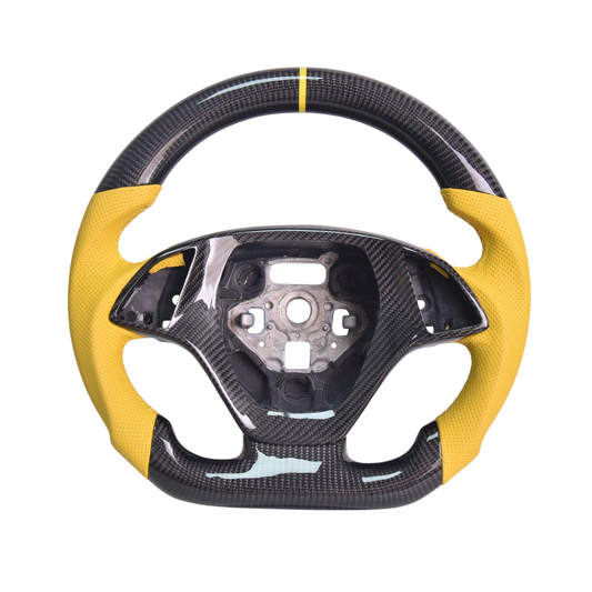 Chevrolet Corvette C7 Yellow Leather Yellow Stitching Carbon Fiber Steering Wheel
