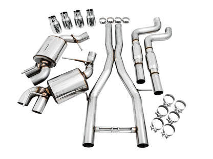 AWE Touring Edition Cat-back Exhaust for Gen6 Camaro SS / ZL1 / LT1 - Resonated - Chrome Silver Tips (Quad Outlet)