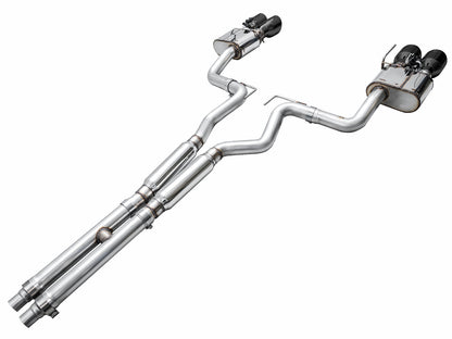 AWE SwitchPath™ Exhaust for S650 Ford Mustang Dark Horse - Quad Diamond Black Tips