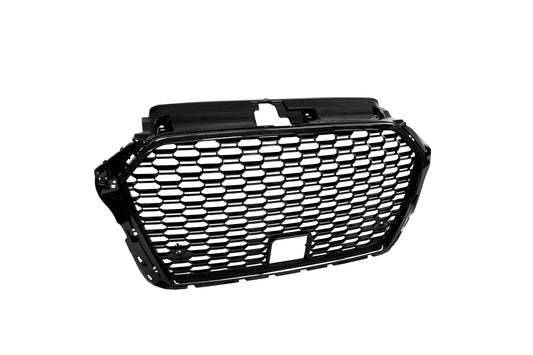 RS3 Style Front Grille (Black) For 2017-2020 Audi A3/S3 (8V)