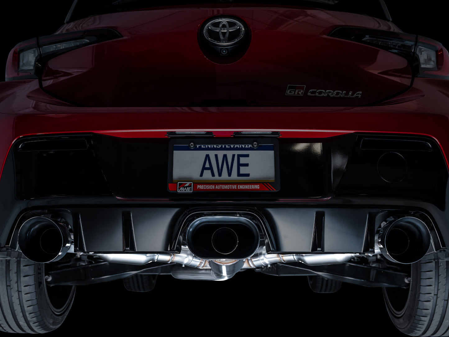AWE Touring Edition Exhaust for GR Corolla - Diamond Black Tips